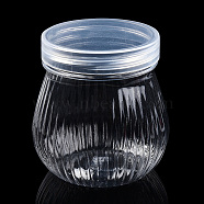 Plastic Bead Storage Containers, Screw Top Bead Jars, Lantern Shape, Clear, 6.75x7cm, Inner Size: 6.1x6.6cm(CON-T003-09)