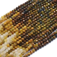 Natural Pietersite Beads  Strands, Gradient Style, Round, Faceted, 4mm, Hole: 0.5mm, about 112pcs/strand, 15.35 inch(39cm)(G-D0013-23)