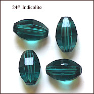 Imitation Austrian Crystal Beads, Grade AAA, Faceted, Oval, Dark Cyan, 8x11mm, Hole: 0.9~1mm(SWAR-F056-11x8mm-24)