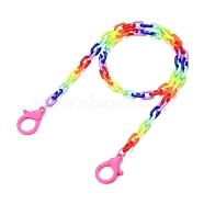 Personalized Acrylic Cable Chain Necklaces, Eyeglass Chains, Handbag Chains, with Plastic Lobster Claw Clasps, Hot Pink, 26.57 inch(67.5cm)(NJEW-JN02899-05)