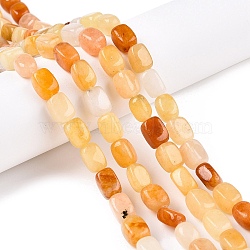 Natural Topaz Jade Beads Strands, Cuboid, 9.5~12x7.5~9x7~8mm, Hole: 1.2mm, about 33pcs/strand, 14.76''(37.5cm)(G-T138-97)