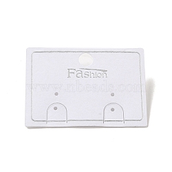 Paper & Plastic Earring Display Card with Word Fashion, Used For Earrings, Rectangle, White, 3.5x5x0.95cm(CDIS-L009-12)