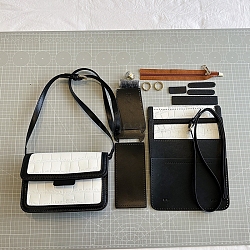 DIY Imitation Leather Crossbody Lady Bag Making Kits, Handmade Mini Shoulder Bags Sets for Beginners, Black, Finish Product: 14x20x6cm(PW-WG47949-04)