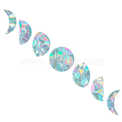 Rainbow Prism Paster, Window Sticker Decorations, Moon, Colorful, 7pcs/set(DIY-WH0203-83)