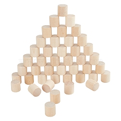 Unfinished Beech Wood Round Pillars, Column Wood Beads, No Hole, for Kids Painting Craft, Moccasin, 20x20mm(DIY-WH0349-08)