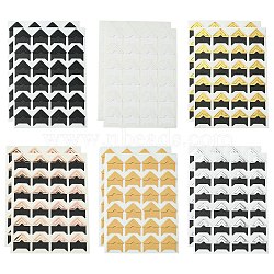 12Pcs 6 Styles Retro Hot Stamping Paper Photo Corner Self-Adhesive Stickers, for DIY Scrapbook, Picture Album, Personal Journal, Mixed Color, 125~127x90~92mm, 2pcs/style(AJEW-CJ0001-53)