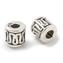 Tibetan Style Alloy Beads, Cadmium Free & Lead Free, Column, Antique Silver, 5.5x5mm, Hole: 2mm, about 2040pcs/1000g(TIBE-P003-23AS)