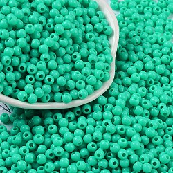 Opaque Acrylic Beads, Round, Turquoise, 4x3.5mm, Hole: 1.6mm, about 18000pcs/500g(SACR-A007-01A-10)