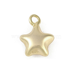 Brass Enamel Pendants, Plated With 18k Gold Charms, Star, 14x11x5.5mm, Hole: 1.5mm(KK-Z078-12G)