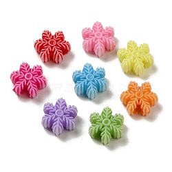 Opaque Acrylic Beads, Craft Style, Snowflake, Mixed Color, 14.5x6.5mm, Hole: 3.5mm, 909pcs/500g(OACR-E039-08)