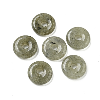 Natural Labradorite Donut/Pi Disc Charms, 12~13x3~4mm, Hole: 3mm