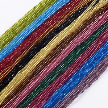 Glass Beads Strands, Faceted, Round, Mixed Color, 2x2mm, Hole: 0.4mm, about 193~197pcs/strand, 14.17 inch~15.51 inch(36~39.4cm)
