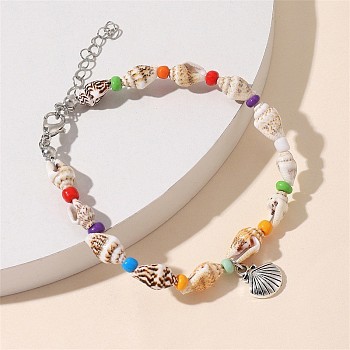 Bohemian Shell Beaded Bracelets, Summer Beach Vacation Shell Shape Charm Bracelets for Women