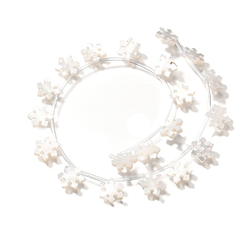 Natural White Shell Beads, Snowflake, Top Drilled, Creamy White, 11.5x10x2mm, Hole: 0.7mm