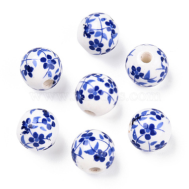 Blue Round Porcelain Beads
