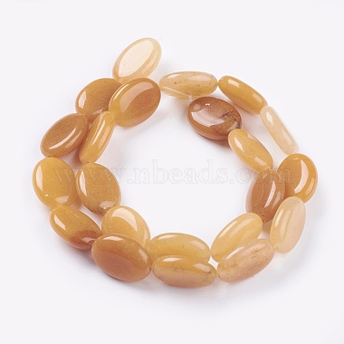 Flat Oval Gemstone Natural Topza Jade Stone Beads Strands(G-S113-06)-2