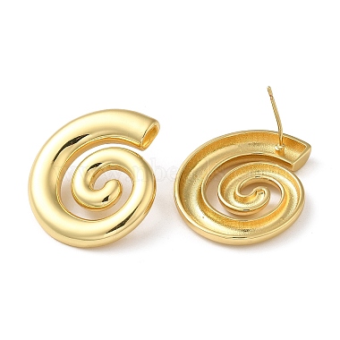Rack Plating Brass Vortex Stud Earrings for Women(EJEW-Z019-14G)-2