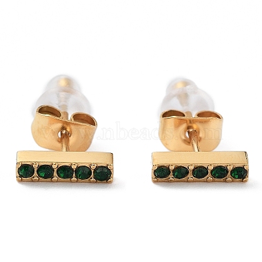 Gold Round Stainless Steel Stud Earrings