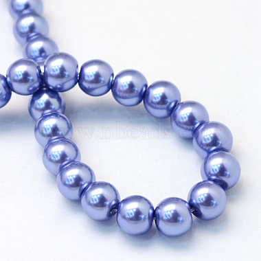 Baking Painted Pearlized Glass Pearl Round Bead Strands(X-HY-Q003-4mm-09)-4