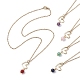 Natural Mixed Gemstone & Heart Pendant Necklaces with Golden Brass Cable Chains(NJEW-JN04618)-1