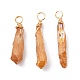Electroplated Raw Rough Natural Quartz Crystal Copper Wire Wrapped Pendants(PALLOY-JF02410-01)-1