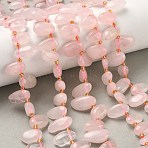 Natural Rose Quartz Beads Strands, Teardrop, Top Drilled, with Seed Beads, 10~28x8~12x4~8mm, Hole: 0.9mm, about 42~44pcs/strand, 15.16''~15.55''(38.5~39.5cm)(G-P604-A21-01)