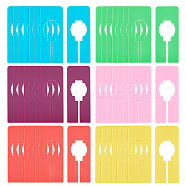 48Pcs 6 Colors Plastic Blank Closet Rack Size Divider, Clothing Hanger Organizer, Rectangle, Mixed Color, 126.5x51x2mm, Hole: 34.5x45.5mm, 8pcs/color(AJEW-CP0005-49)