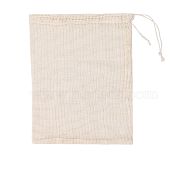 Cotton Storage Pouches, Drawstring Bags, Rectangle, Antique White, 33x30cm(HOUS-PW0002-01D)