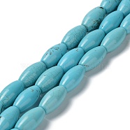 Natural Howlite Beads Strands, Dyed, Rice, 20x10~10.5mm, Hole: 1.2mm, about 20pcs/strand, 15.63''(39.7cm)(G-E604-I01)