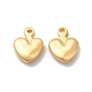Brass Charms, Cadmium Free & Lead Free, Heart Charm, Real 24K Gold Plated, 9x6.5x2mm, Hole: 1mm(KK-H442-26G)