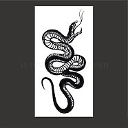 Cool Black Mamba Snake Removable Temporary Water Proof Tattoos Paper Stickers, Black, 14x6.8cm(SNAK-PW0001-46B)