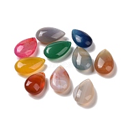 Natural Agate Pendants, Dyed & Heated, Teardrop Charms, Mixed Color, 25x16x9mm, Hole: 1mm(G-C017-03)