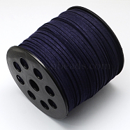 Faux Suede Cord, Faux Suede Lace, Midnight Blue, 2.7x1.4mm, about 98.42 yards(90m)/roll(LW-R007-1075)