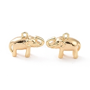Ion Plating(IP) Brass Pendants, Elephant, Real 18K Gold Plated, 11x15x6mm, Hole: 1.2mm(KK-A168-18G)
