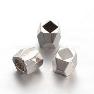 Faceted Column Brass Spacer Beads, Platinum, 3x3x3mm, Hole: 1mm(X-KK-L129-47P)
