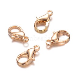 Zinc Alloy Lobster Claw Clasps, Parrot Trigger Clasps, Cadmium Free & Lead Free, Light Gold, 14x8mm, Hole: 1.8mm(X-E105-KCG)