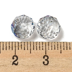 Electroplate Glass Beads, Faceted, Rondelle, Gainsboro, 8x6mm, Hole: 1.6mm, 100pcs/bag(EGLA-Z004-01B-09)