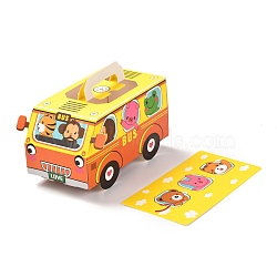 Car Shape Paper Boxes, with Handle, Nougat Cookies Candy Boxes, Yellow, 172x92x96mm(CON-M006-04B)