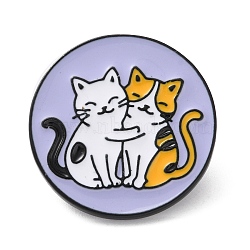 Enamel Pins, Alloy Brooches, Cat Shape, Black, 27.5mm(JEWB-S038-05EB-01)