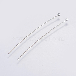 304 Stainless Steel Ball Head Pins, Stainless Steel Color, 50x0.7mm, Head: 2mm(X-STAS-F146-02P-50mm)