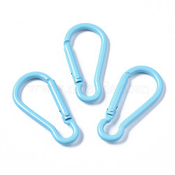 Aluminum Rock Climbing Carabiners, Key Clasps, Light Sky Blue, 46x22.5x4.5mm, Inner Diameter: 39x16mm(KEYC-S255-006E)