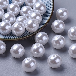 Imitated Pearl Acrylic Beads, Round, White, 14mm, Hole: 2mm, about 370pcs/500g(PACR-14D-1-1)