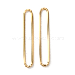 Ion Plating(IP) 304 Stainless Steel Linking Rings, Oval, Real 18K Gold Plated, 30x5x1mm, Inner Diameter: 27.5x3mm(X-STAS-C114-10G)