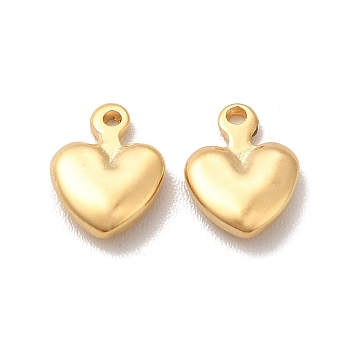 Brass Charms, Cadmium Free & Lead Free, Heart Charm, Real 24K Gold Plated, 9x6.5x2mm, Hole: 1mm