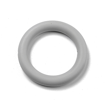 Ring Silicone Beads, Chewing Beads For Teethers, DIY Nursing Necklaces Making, Gray, 65x10mm, Hole: 3mm, Inner Diameter: 46mm