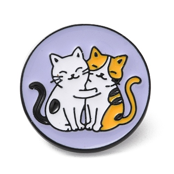 Enamel Pins, Alloy Brooches, Cat Shape, Black, 27.5mm