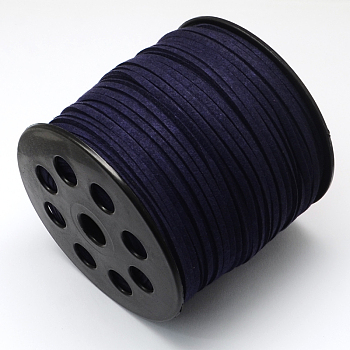 Faux Suede Cord, Faux Suede Lace, Midnight Blue, 2.7x1.4mm, about 98.42 yards(90m)/roll