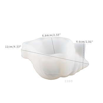 Silicone Conch Candle Holder Molds, Storage Box Molds, Resin Cement Plaster Casting Molds, White, 110x68.4x46mm