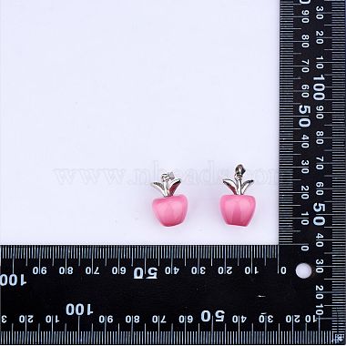 10 pièces pomme gemme pendentif à breloque cristal quartz guérison pendentifs en pierre naturelle boucle en argent rose pour bijoux collier boucle d'oreille fabrication d'artisanat(JX525A)-8