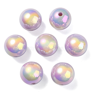 UV Plating Rainbow Iridescent Acrylic Beads(OACR-F004-08D)-2